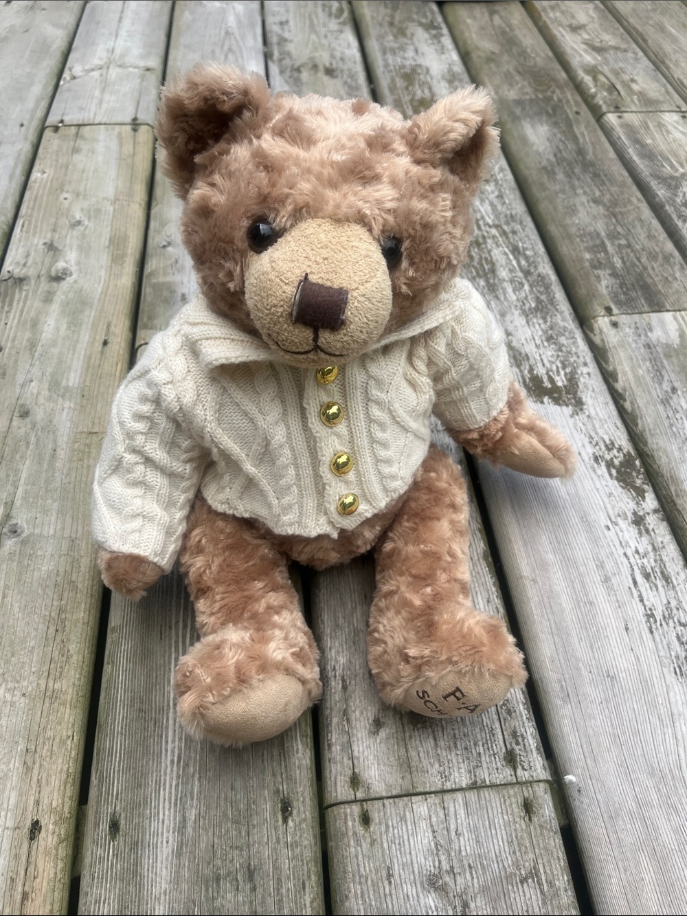 FAO Schwarz Collector TEDDY BEAR Plush With Sweater Stuffed Animal Toy 2017